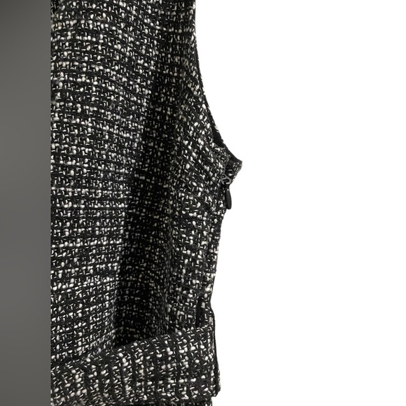 Minkpink Black and White Tweed  Fringe Sleeveless Mini Dress | Women Medium - Picture 5 of 6